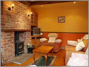 The sitting room and fire place